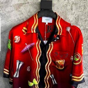Casablanca Men Club Sunset Silk Bowling Shirt